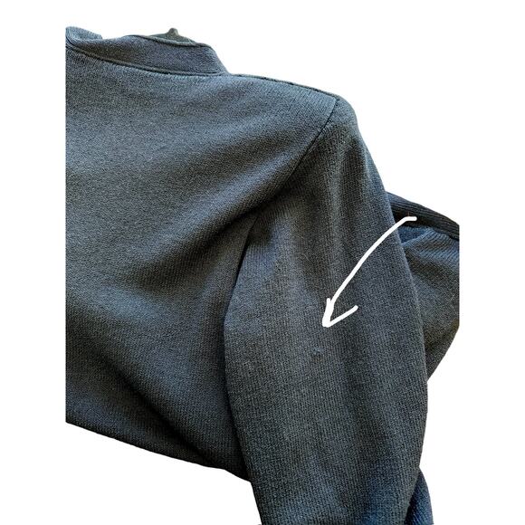 VTG Black St John Separates Open Longline Cardigan Santana Knit Small - Picture 10 of 11